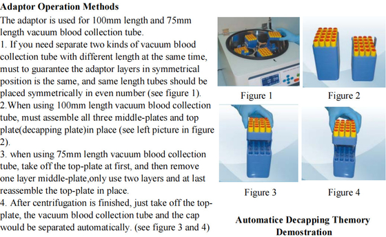 เครื่องหมุนเหวี่ยงทางการแพทย์ความเร็วต่ำ 4000r / นาที Decapping อัตโนมัติสำหรับ 64 Vacutainers