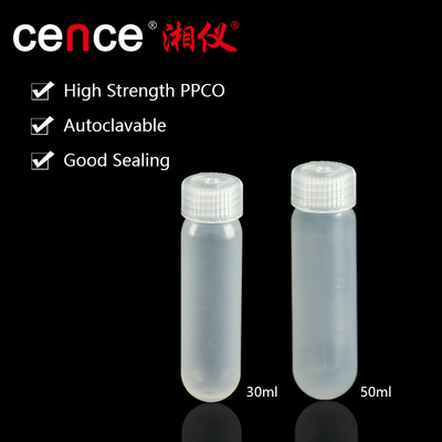 ท่อเซ็นทริฟิวเจอร์ความเร็วสูง Autoclavable ใน 30ml 50ml ขนาด PPCO วัสดุสําหรับเซ็นทริฟิวเจอร์ Beckman
